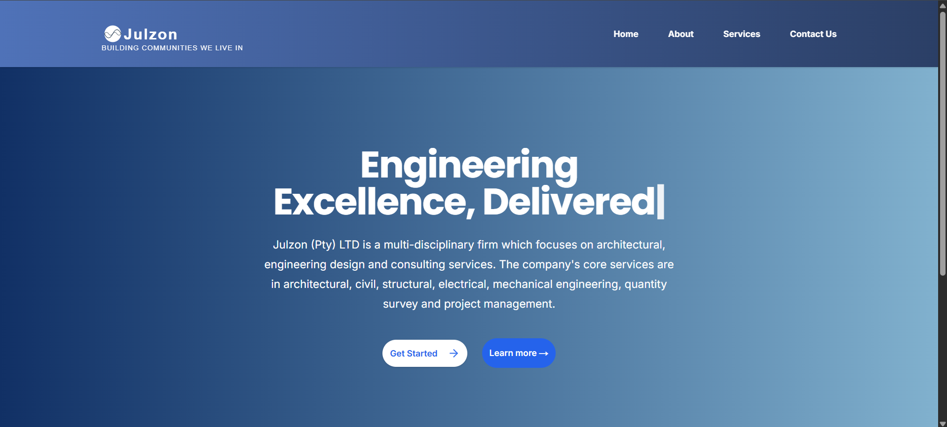 Julzon Engineering Website preview